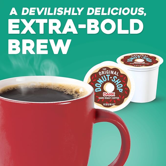 The Original Donut Shop Coffee Dark, Keurig Single Serve K-Cup Pods, Dark Roast Coffee, 48 Count
