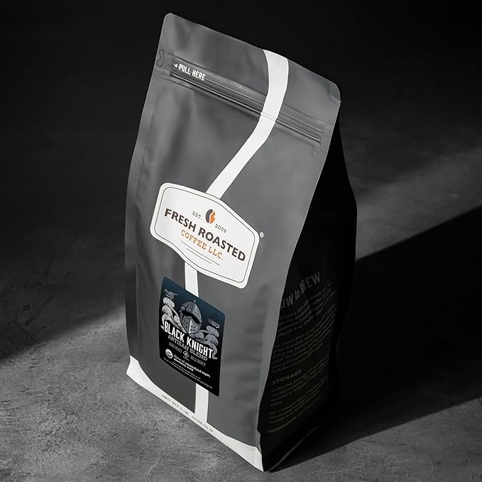 Fresh Roasted Coffee, Organic Black Knight | USDA Organic, Kosher | Dark Roast 5 lb (80 oz) Whole Bean