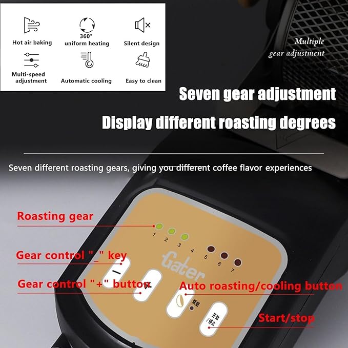 Upgrade Coffee Roaster Machine for Home Use, Household Electric Coffee Bean Roaster Roasting Machine Peanut Bean Home Coffee Roaster