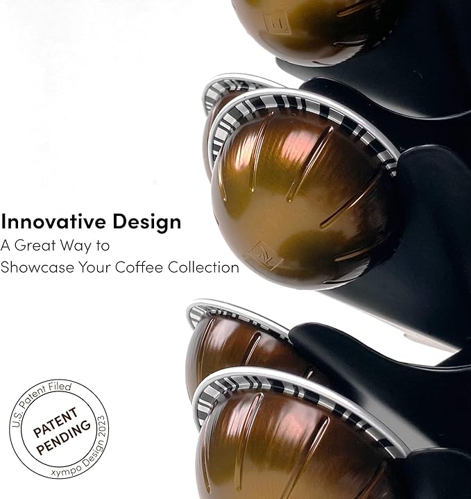 Coffee Pod Carousel for Nespresso Vertuo Capsules, Holds 40 Pods, 360° Rotating Stand, Metal (Black)