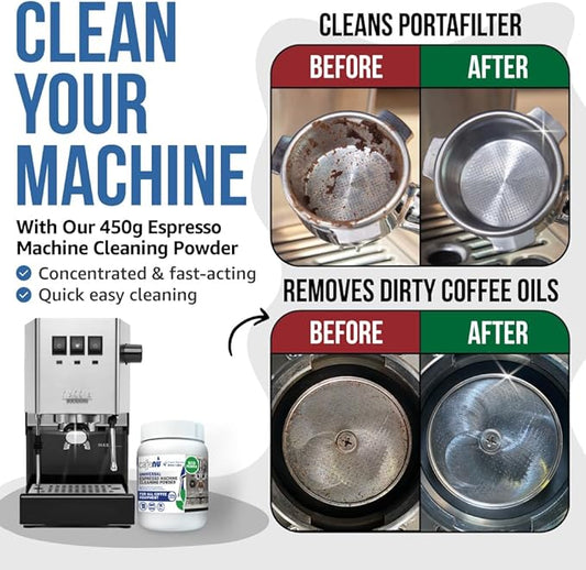 Caffenu Coffee Machine Cleaner Powder 450G - Espresso Machine Cleaner for Group Head - Commercial Machine Cleaning Formula - Complete Your Barista Accessories Collection