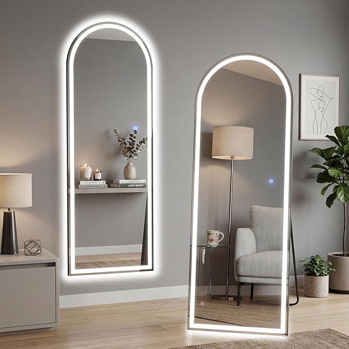 NEWBULIG Full Length Mirror, Upgraded Body Wall Mirrors with Shatter-Proof Glass, Floor Standing Mirror, Home Wall Decor