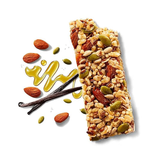 All In Snack Bars Madagascar Vanilla, Honey & Almonds - Healthy Snack for Adults and Kids - Gluten Free - Organic - Non-GMO (6 Pack)