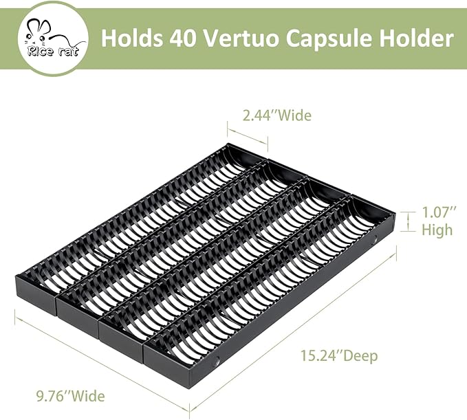 Nespresso Pod Holder Drawer Organizer | Magnetic Modular Design | Black Metal | 4 Pack