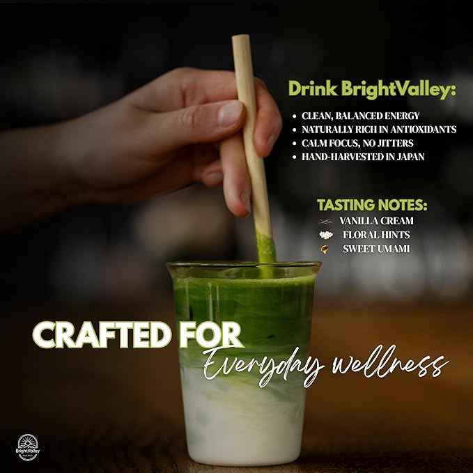 Ceremonial Grade Premium Matcha Powder– 100% Japanese Premium Matcha Powder, Shade-Grown & Stone-Ground, Smooth Flavor, Energy & Focus Without Jitters, Perfect for Lattes & Daily Wellness – 1.06 oz - By BrightValley Naturals