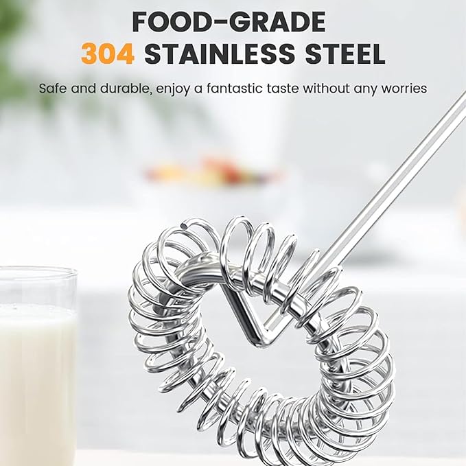 Milk Frother Rechargeable, Handheld Milk Frother, Electric Whisk Beater Foam Maker,USB Rechargeable Frother,Mini Drink Mixer and Coffee Blender Frother for Cappuccino,Frappe,Matcha,Hot Chocolate,Egg