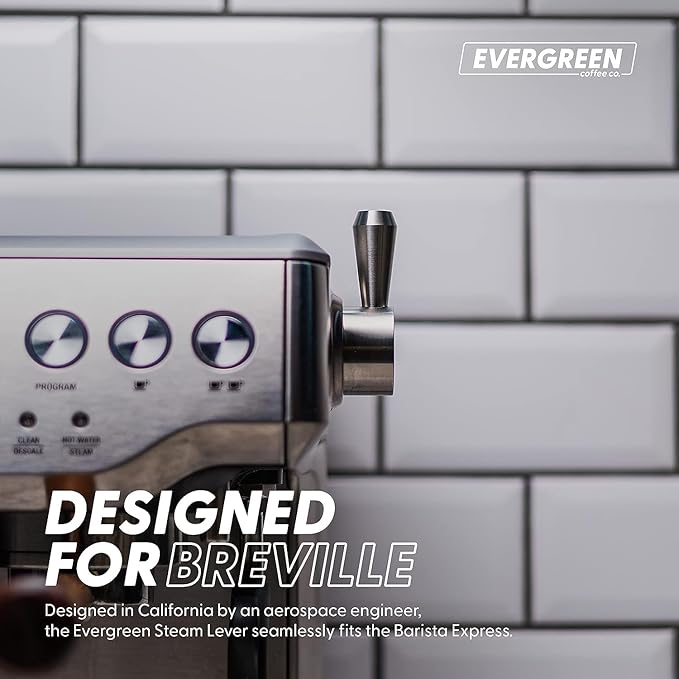 Evergreen Coffee | Espresso Accessories | Steam Lever Upgrade For Breville Espresso Machines | Compatible with Breville Barista Express, Pro, and Infuser (Black Matte)