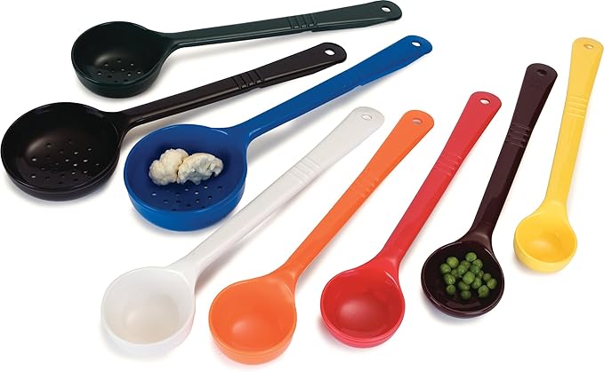Carlisle FoodService Products Measure Miser Solid Measuring Spoon with Short Handle, 4 Ounces, Green (Pack of 12)