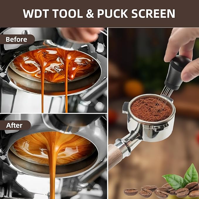 58mm Espresso Accessories Kit - 58mm Tamper and 4 OZ Espresso Cups Set of 2 - Suitable for 58mm bottomless portafilter - WDT Tool Dosing Funnel Espresso Machine Accessories Distribution Tool