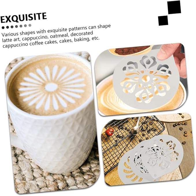 Coffee Latte Art Stencils Metal Cappuccino Cake Pops Mold for DIY Decorating and Baking