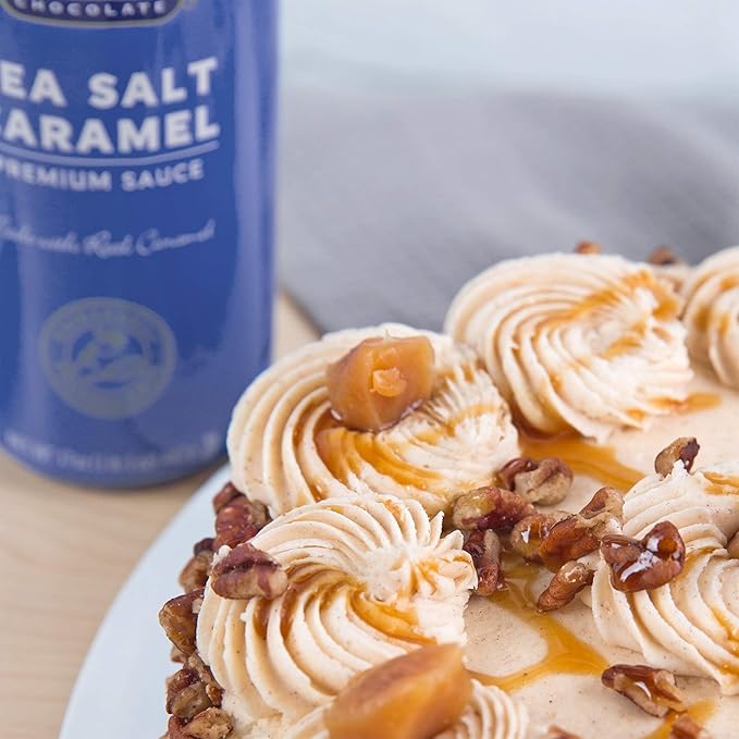 Ghirardelli Sea Salt Caramel Flavored Sauce, 87.3 Ounce Bottle with Ghirardelli Stamped Barista Spoon & Pump