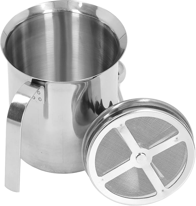 Manual Milk Frother, 27oz Stainless Steel Hand Pump Milk Frother with Double Layer Filter and Lid, Handheld Milk Foam Maker for Coffee, Latte, Cappuccino, Frappe, Matcha, Hot Chocolate