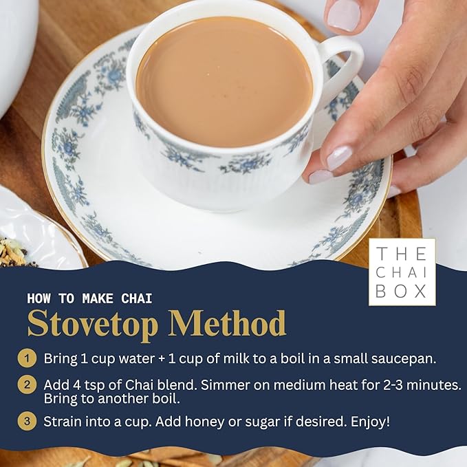 The Chai Box Loose Leaf Rose Tea - Featured in Oprah's Favorite Things | Caffeinated Black Tea with Rose Petals & Cardamom (Pack of 1) 2.5 oz | Makes 25 Cups | Small Batch Loose Leaf Tea with Whole, Premium Spices