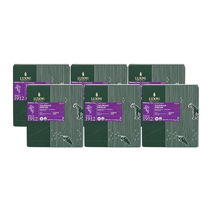 LUXMI Estates Valerian Dream Organic Valerian Root Tea (90 Tea Bags) Caffeine Free Tea Bags for Sleep, Relaxing, Calming, and Stress Relief, with Certified Organic Valerian Root Tea