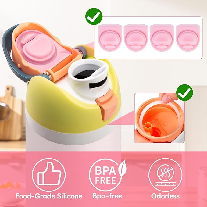 4 Sets Replacement Rubber Stopper and O Ring Gasket Compatible with Owala FreeSip 24oz 32oz,Water Bottle Lid Insert Cap Seal Parts for Owala 16/19/24/32/40oz Mouthpiece Accessories Z4K3