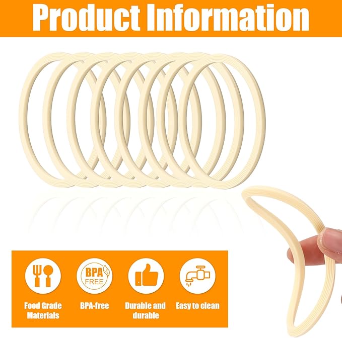 8pcs Water Bottle Sealing Ring Replacement for Owala FreeSip, Silicone Lid Seal O Ring Gaskets Water Bottle Replacement Parts Accessories for Owala Cup 24/25/32/40 oz (Beige)