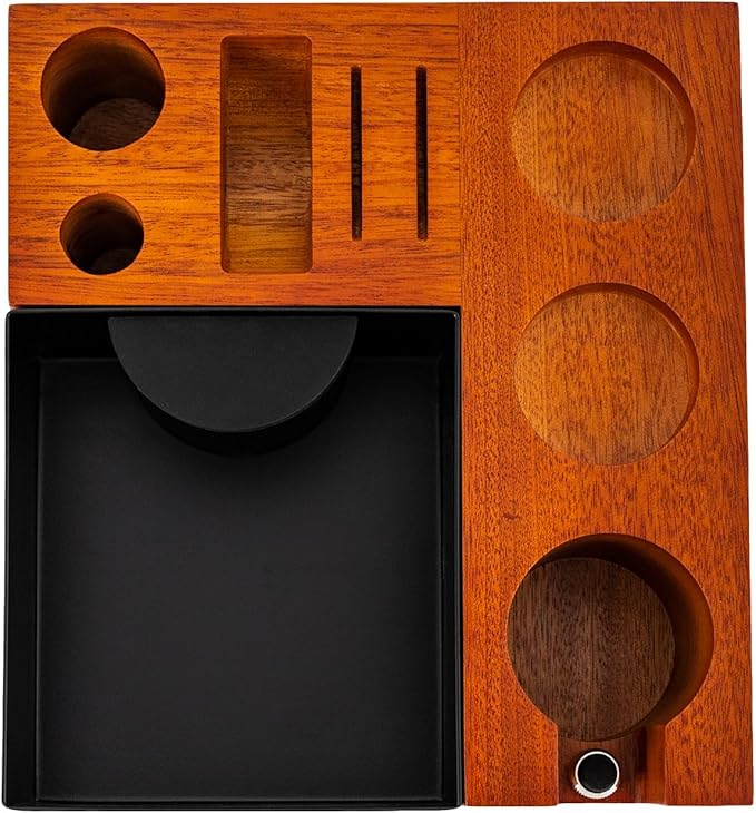 8 In One Espresso Knock Box,54MM Espresso Coffee Organizer Box,Fit for Storage 51 to 54MM Espresso Tamper, Distributor, Portafilter & Puck Screen Accessories