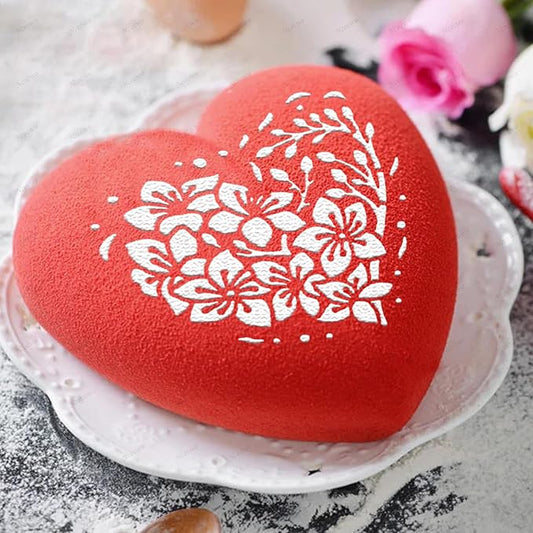 Valentines Day Cake Stencils Kit Reusable Cookie Coffee Stencil Drawing Template for Dessert Buttercream Painting Envelopes DIY Crafts Wall Floor Decor (16 Pcs Heart)