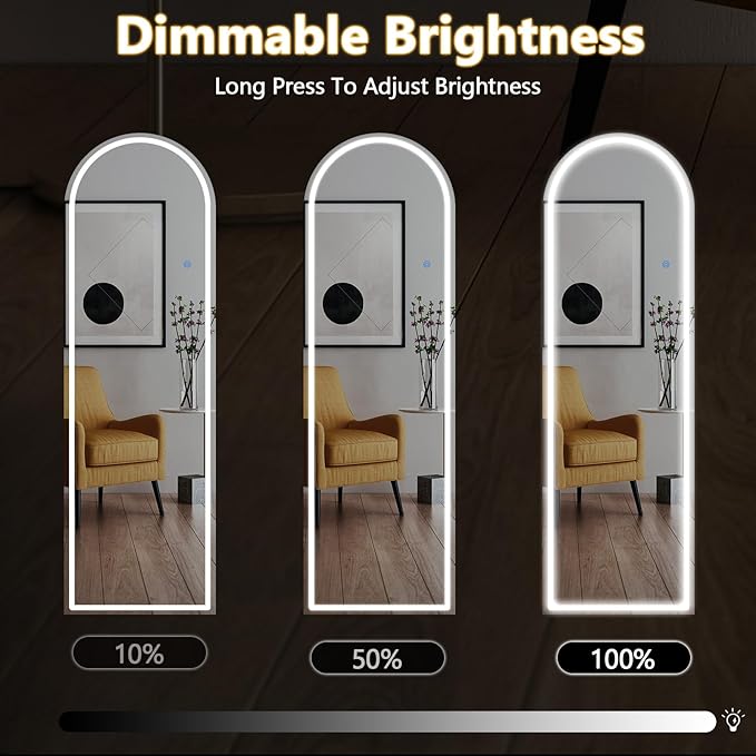 NEWBULIG Full Length Mirror, Upgraded Body Wall Mirrors with Shatter-Proof Glass, Floor Standing Mirror, Home Wall Decor