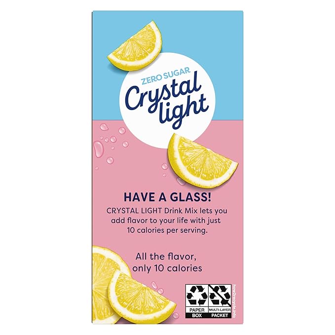 Crystal Light On The Go Pink Lemonade Powdered Soft Drink Mix, 0.13 Ounce - 10 per pack - 12 packs per case.