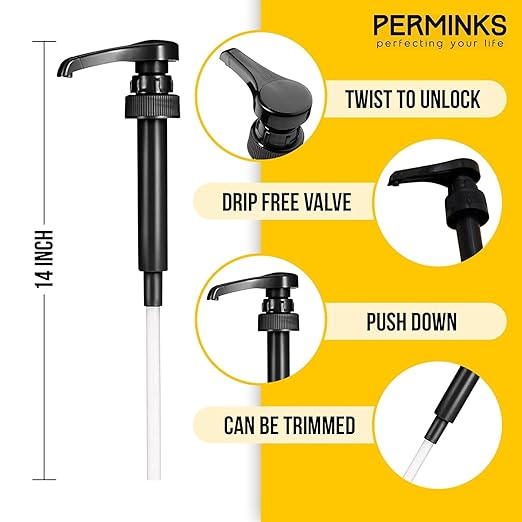 Syrup Pumps Compatible with Torani and Davinci Bottles (25.4 oz-750ml) (Set of 6, Black)