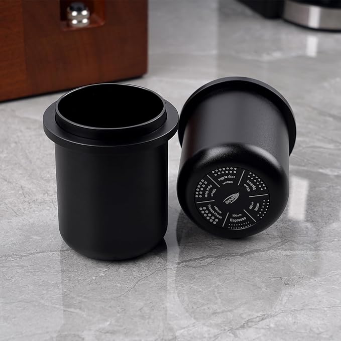 IKAPE 58MM Espresso Dosing Cup, Compatible with All the 58MM Portafilters, Espresso Coffee Accessory, Made of Aluminum (Black)