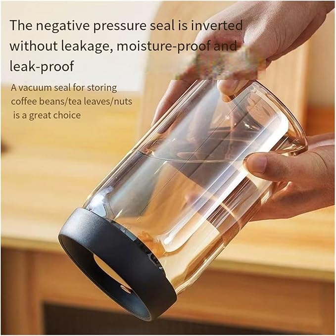 Colorful Coffee Vacuum Container Jars, Food Coffee Bean Storage Containers with Lids Airtight, Manual Vacuum Extraction Sealed Tank (Colorful, 500, Milliliters)