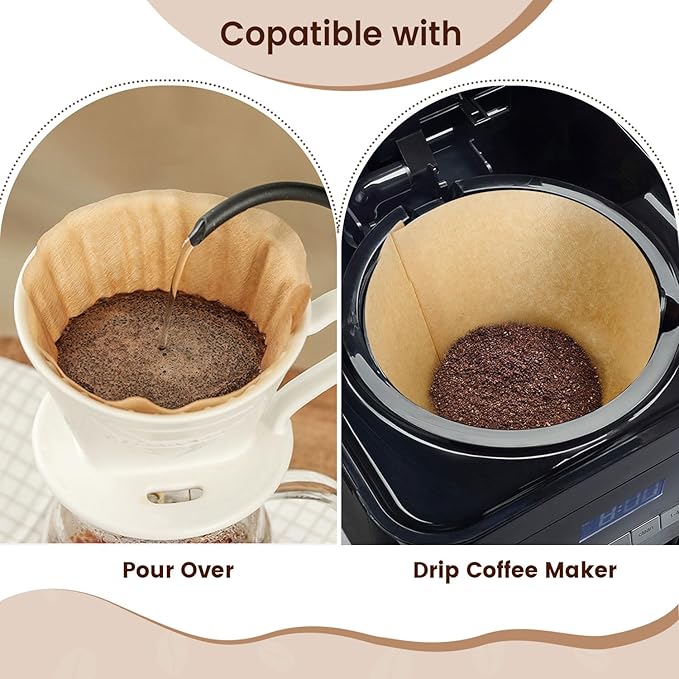160 Count Cone Coffee Filters #4, Clinuse Unbleached Size 04 Coffee Filters 8-12 Cup, Disposable Natural Paper Filters, No.4 Cone Filters for Ninja, Cuisinart, Pour Over and Drip Coffee Maker