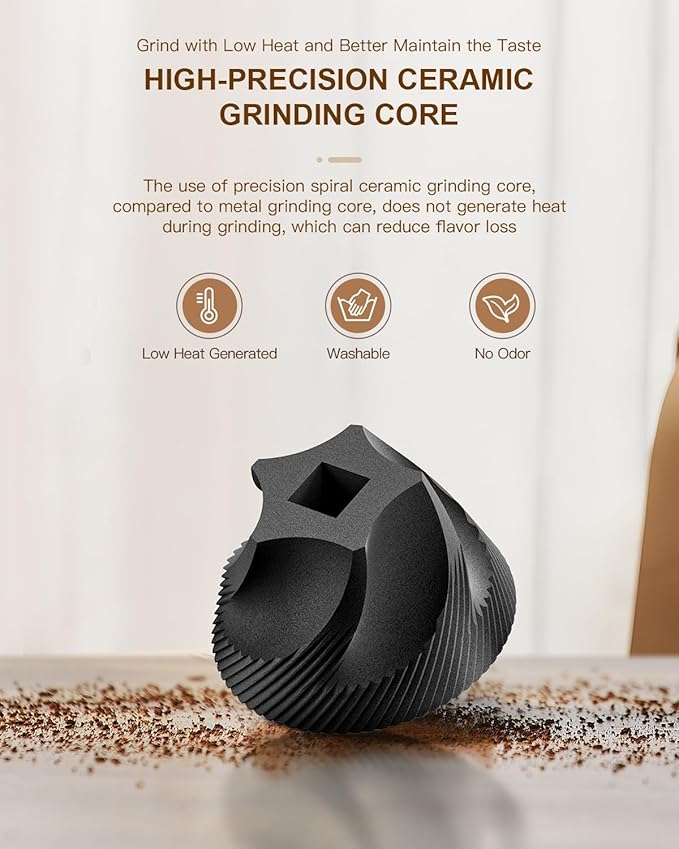 Manual Coffee Grinder, 40 Levels External Adjustment, Portable Hand Coffee Bean Mill, Ceramic Burr Coffee Grinder