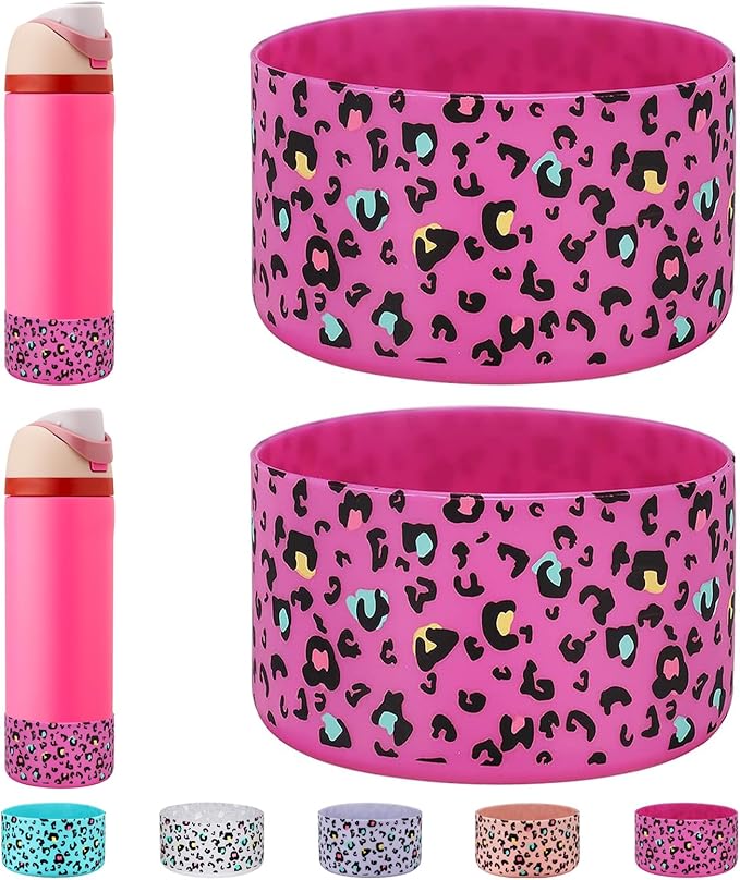 WK IEASON 2Pcs Silicone Boot for Owala Water Bottle, Protective Flask Bottom Cover Base for Owala FreeSip Twist and Flip Flask Water Bottle Accessories-2.83inch Bottom Diameter