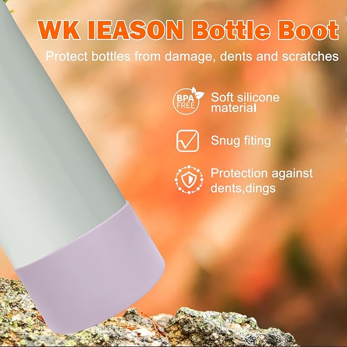 WK IEASON 2Pcs Silicone Boot for Owala Water Bottle, Protective Flask Bottom Cover Base for Owala FreeSip Twist and Flip Flask Water Bottle Accessories-3.56inch Bottom Diameter