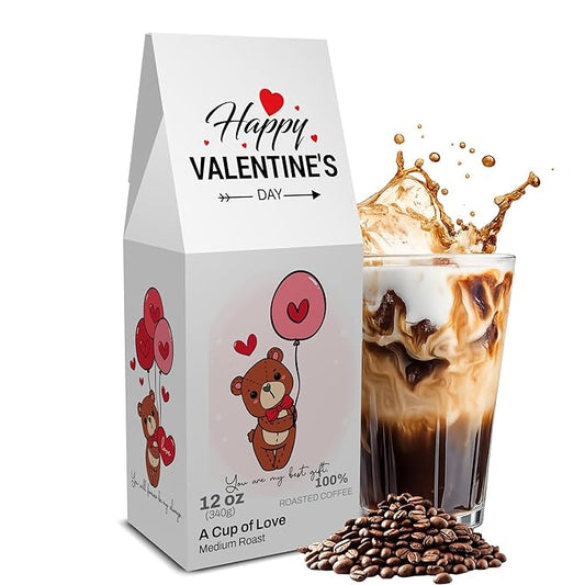 Latte Crush – Friending 12 oz Coffee, Medium Roast – Premium Brazilian Single Origin Arabica Beans – Made in USA – Coffee Gift with Private QR Love Message