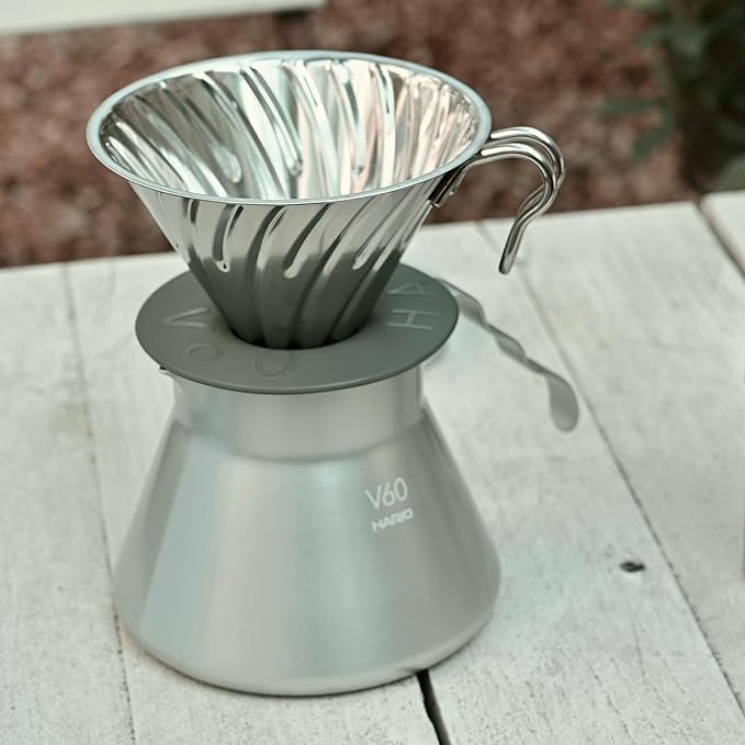 Hario Outdoor V60 Metal Coffee Server, 500ml Silver