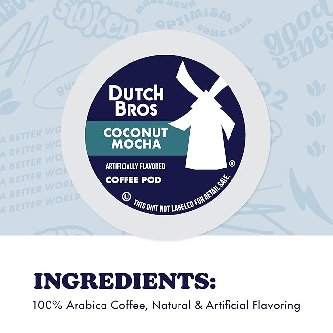 Dutch Bros Coconut Mocha Flavored Coffee inspired by Cocomo®, 60 Count, Medium Roast, Single Serve Coffee Pods for Keurig K-Cup Brewers