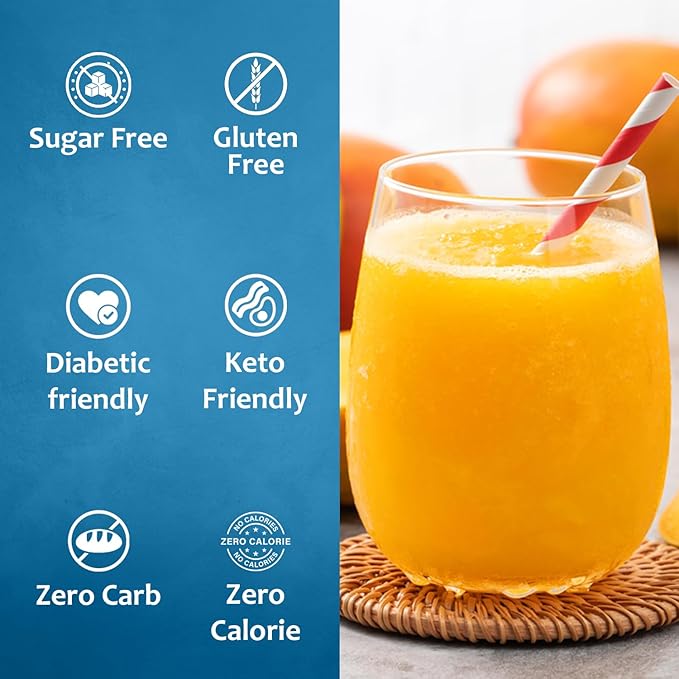 Syruvia Sugar-Free Mango Syrup, Flavored Syrup for Drinks, Cocktails, Lemonades, Iced Teas, and Desserts – 25.4 fl oz, With Pump