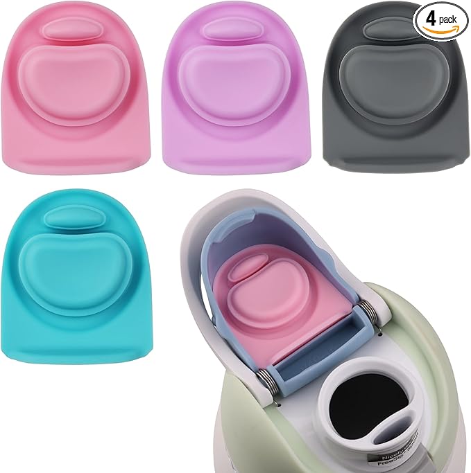 Joshey 4 Pack Rubber Seal Replacement Stopper, Compatible with Owala Freesip 24 oz 32 oz Bottle Spout Lid-Silicone Gasket Replacement Parts (Multi-Color)