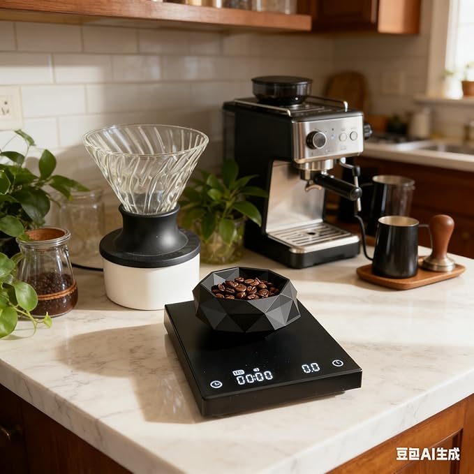 Coffee Bean Dosing Cup and Spray Bottle Set，3D Printed spresso Accessories Kit, 8ml Static Reducing Sprayer for Cafe, Home Use (Black)
