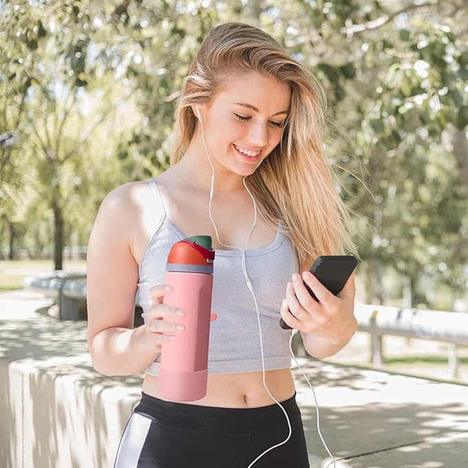 2PCS Silicone Water Bottle Boot, Compatible with Owala 24oz 32oz 40oz, Protective Anti-Scratch & Anti-Dent No Noise Sleeve Cover for FreeSip/Twist/Flip Water Bottles (Sugar High, 24oz)
