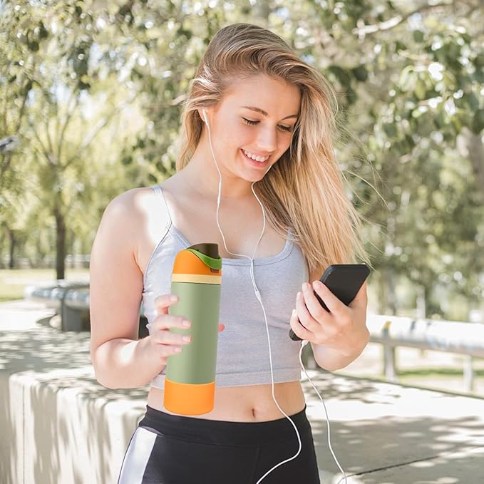 2PCS Silicone Water Bottle Boot, Compatible with Owala 24oz 32oz 40oz, Protective Anti-Scratch & Anti-Dent No Noise Sleeve Cover for FreeSip/Twist/Flip Water Bottles (Citrus Crush, 24oz)