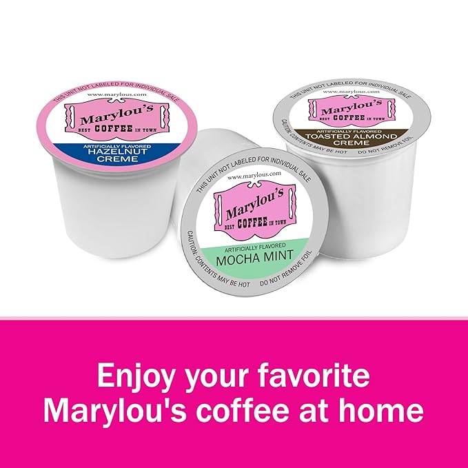 Marylou's Mocha Mint Flavored Gourmet Coffee - Dark Roast, K-Cup Pods, 72 Count