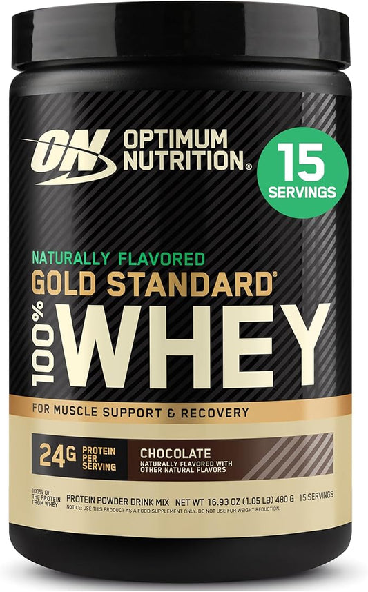 Optimum Nutrition Gold Standard 100% Whey Protein Powder, Naturally Flavored Chocolate, 15 Servings (Packaging May Vary)
