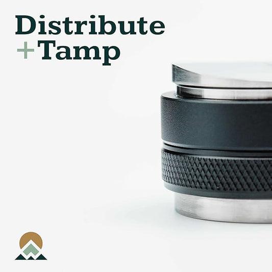 Evergreen Coffee | Espresso Accessories | 53mm Coffee Distributor & Tamper with Adjustable Height + Tamp Mat. Designed for Breville Barista Express Pro touch, BES870XL BES870BSXL BES78VSS BES880BSS