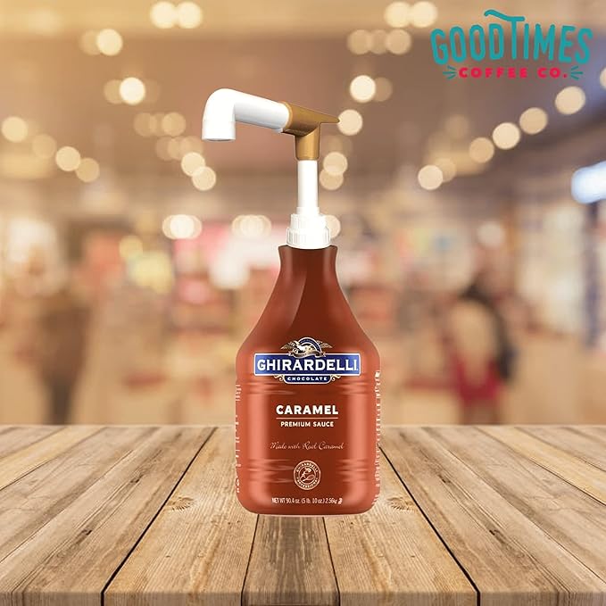 Good Times Coffee Co. Sauce Pump Dispenser for Ghirardelli Bottles (Pack of 6), Fits 87.3 to 90.4 Ounce Bottles