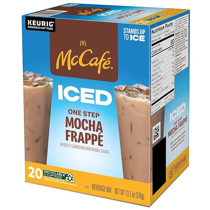McCafe ICED One Step Mocha Frappe, Keurig Single Serve K-Cup Pods, 20 Count