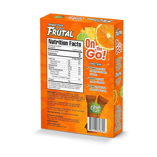 Frutal On-The-Go! | Powdered Drink Mix Citrus Punch Flavored - Sugar Free! – (30 Count of Stick Packs)