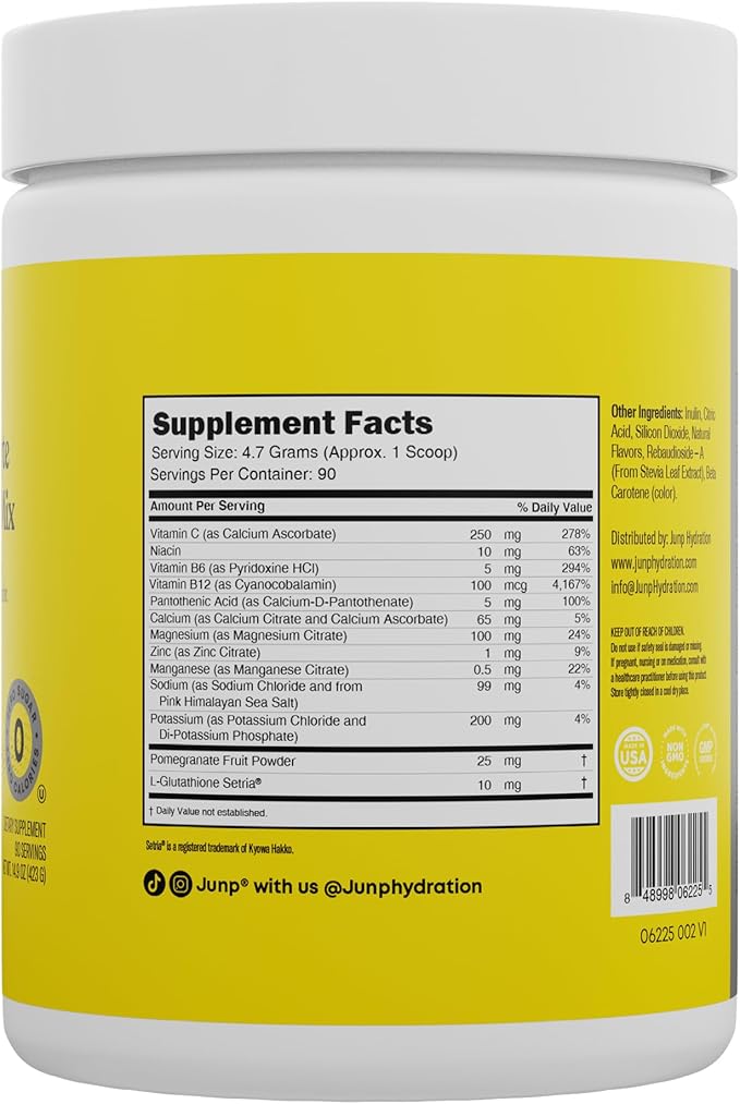 JUNP Electrolytes Powder No Sugar No Carbs – Lemonade Keto Electrolyte Drink Mix - Potassium & Salt Hydration Powder Electrolytes - Zero Calorie Sugar Free Electrolyte Powder, Kosher, 90 Servings