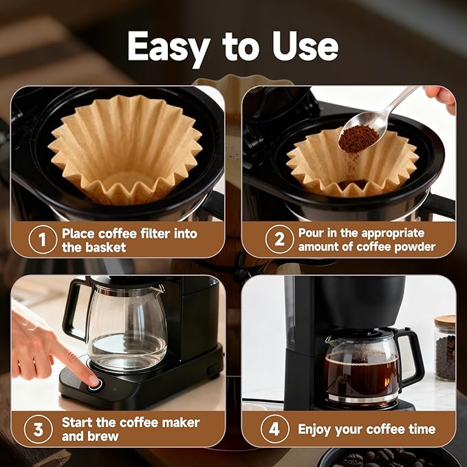 150 Count 5 Cup Coffee Maker Filters Compatible with Mr Coffee – Natural Unbleached Paper Coffee Filters, Disposable Coffee Filters for Mini Brew 5-Cup Brewers (150)