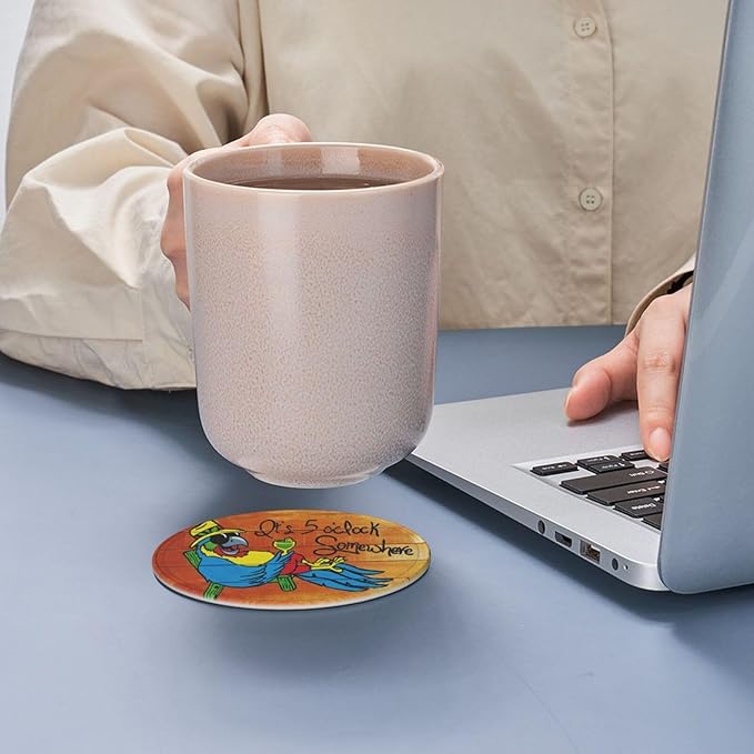 It's 5 O'Clock Somewhere Coasters Set of 6 for Drinks Coffee Table Gifts Home Décor 3.9 Inches