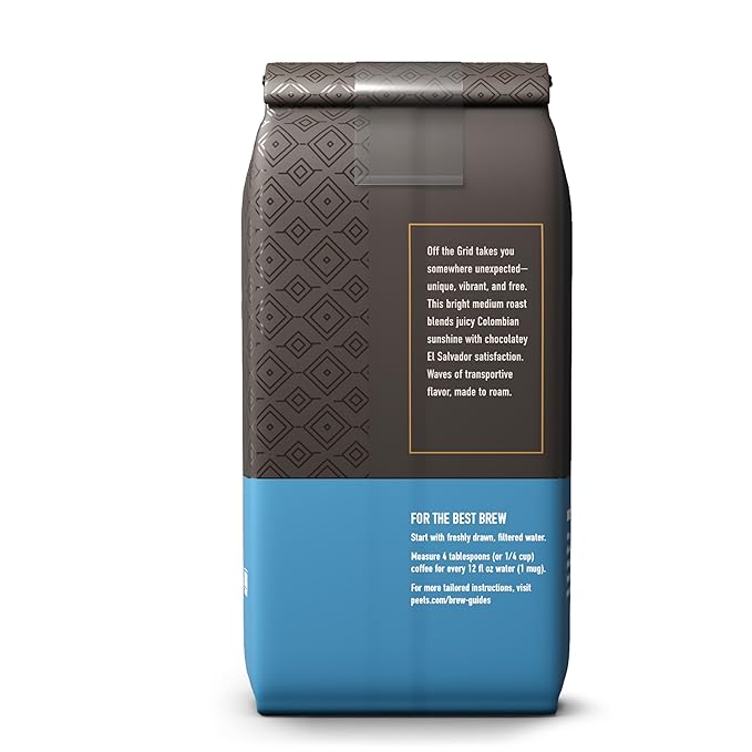 Peet's Coffee, Medium Roast Ground Coffee, 100% Arabica Coffee - Off the Grid Blend 10.5 Ounce Bag