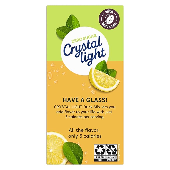 Crystal Light Lemon Iced Tea Naturally Flavored with other natural flavor Powdered Drink Mix, 120 ct Pack, 12 Boxes of 10 On-the-Go-Packets